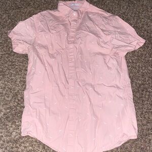 Denim & Flower Pink Casual Button Down Shirt